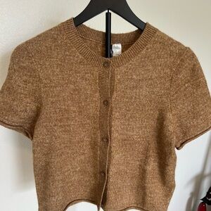H&M Brown Button Down Knit Top